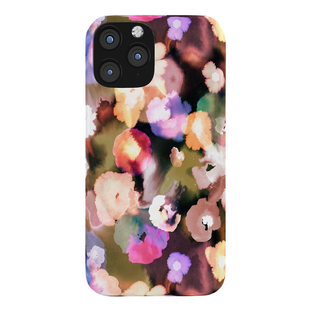 Ninola Design Botanic Retreat Ombre Abstract Watercolor Flowers Pink gold Phone Case