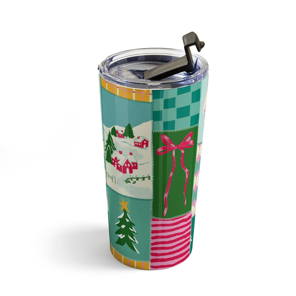 LouBruzzoni Cozy Christmas Patchwork Travel Mug