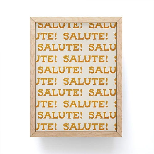 Jessica Molina Salute Gold Pattern on Cream Framed Mini Art Print