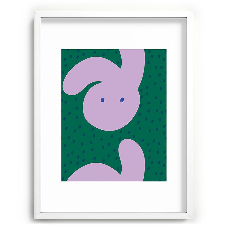 Camilla Foss Pebbles and Rabbit Recessed Framing Rectangle