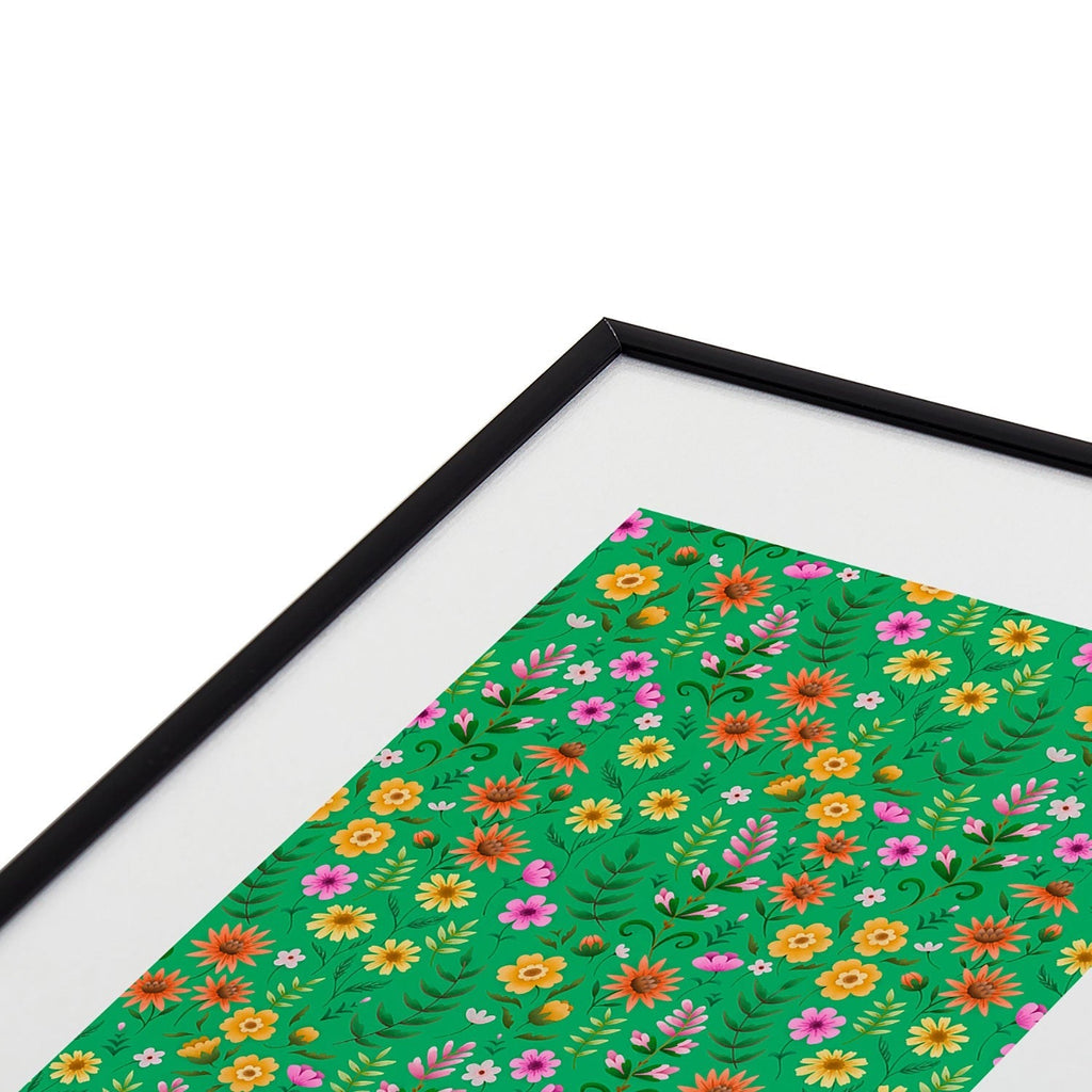 Pimlada Phuapradit Ditsy Spring Floral Green Metal Framed Art Print