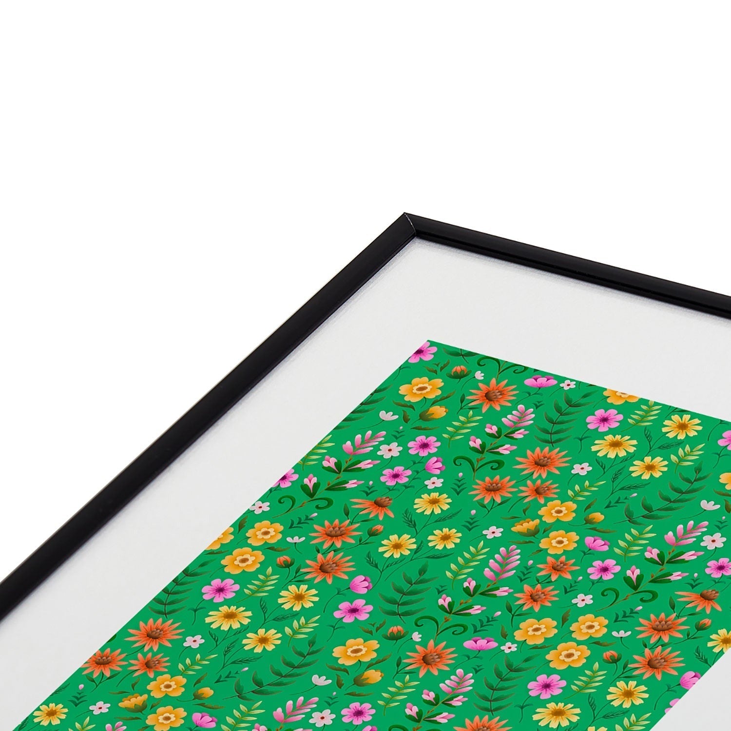 Pimlada Phuapradit Ditsy Spring Floral Green Metal Framed Art Print