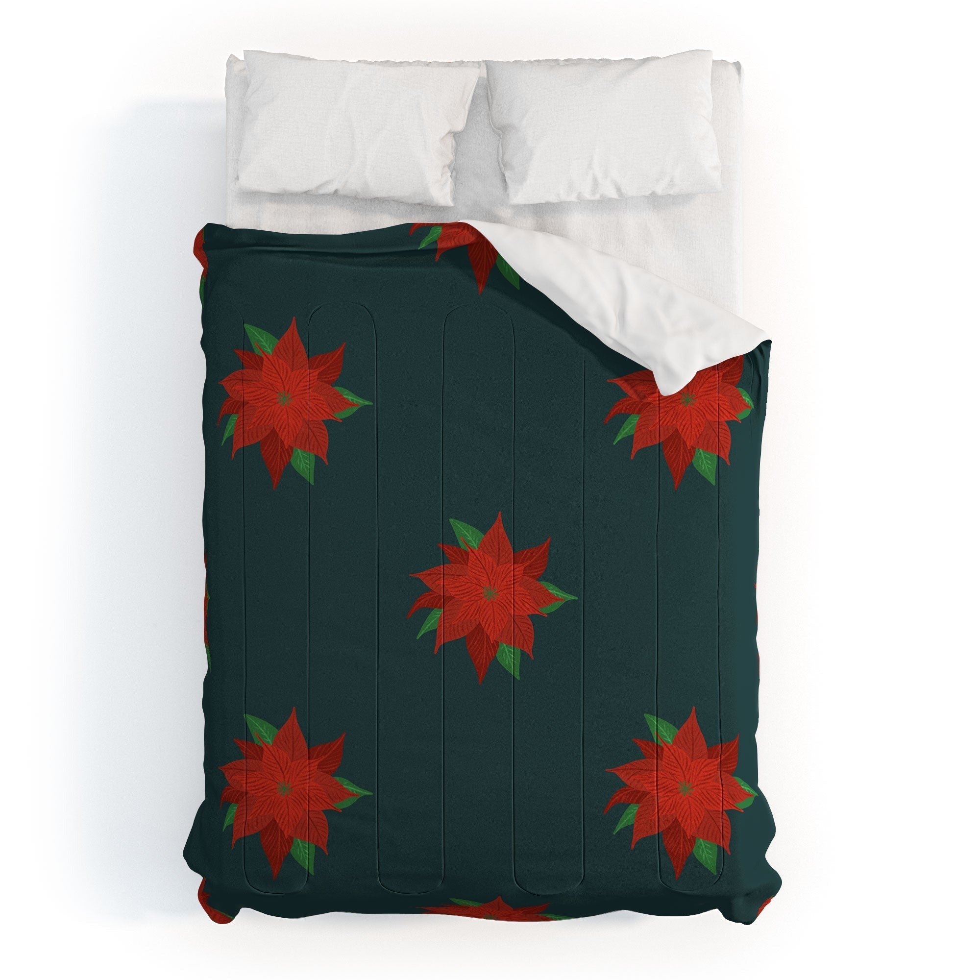 Design by Spark Poinsettia Florals Comforter