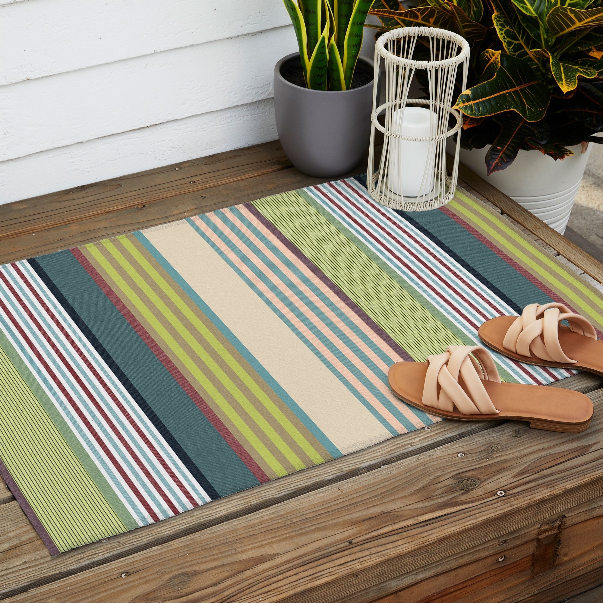 Marta Barragan Camarasa Colorful Stripe Delight Outdoor Rug