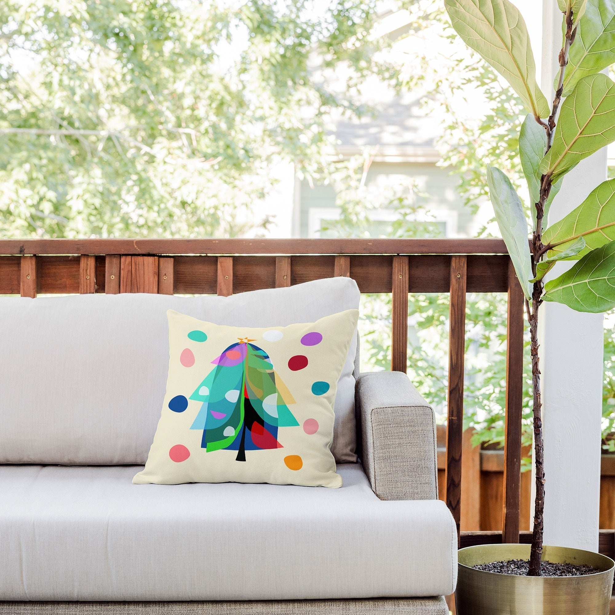 Mirimo Decorated Tree Outdoor Throw Pillow
