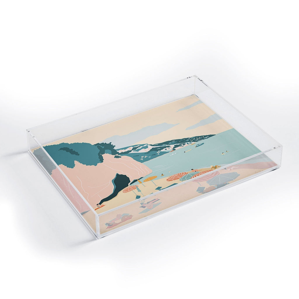 Valeria Frustaci Beach of Positano in Italy Acrylic Tray