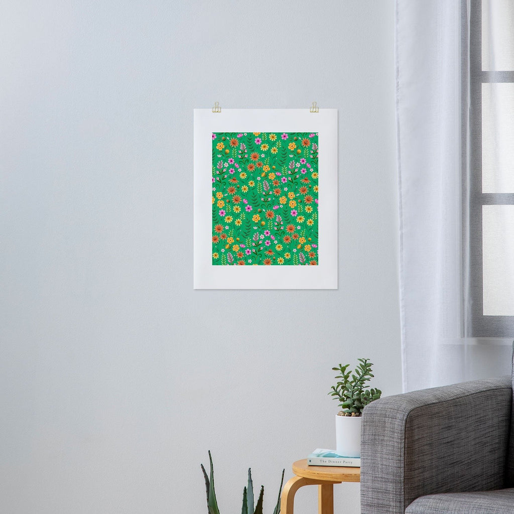 Pimlada Phuapradit Ditsy Spring Floral Green Art Print