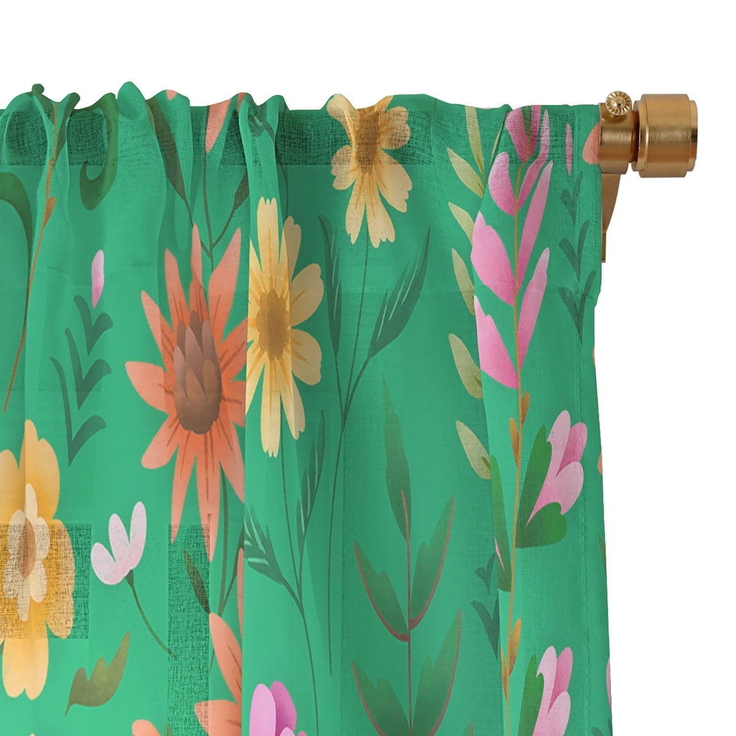 Pimlada Phuapradit Ditsy Spring Floral Green Sheer Non Repeat