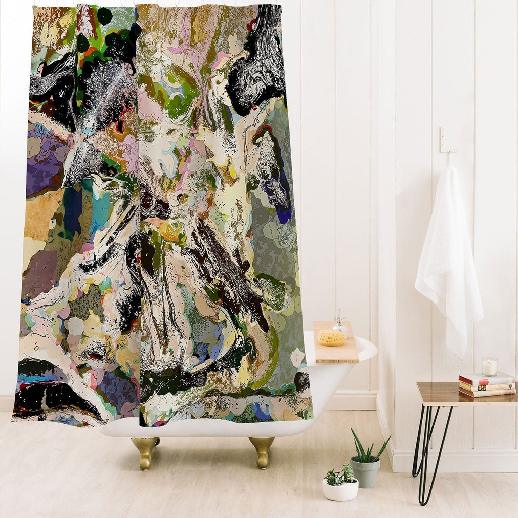 83 Oranges Echoes Beneath the Surface Shower Curtain