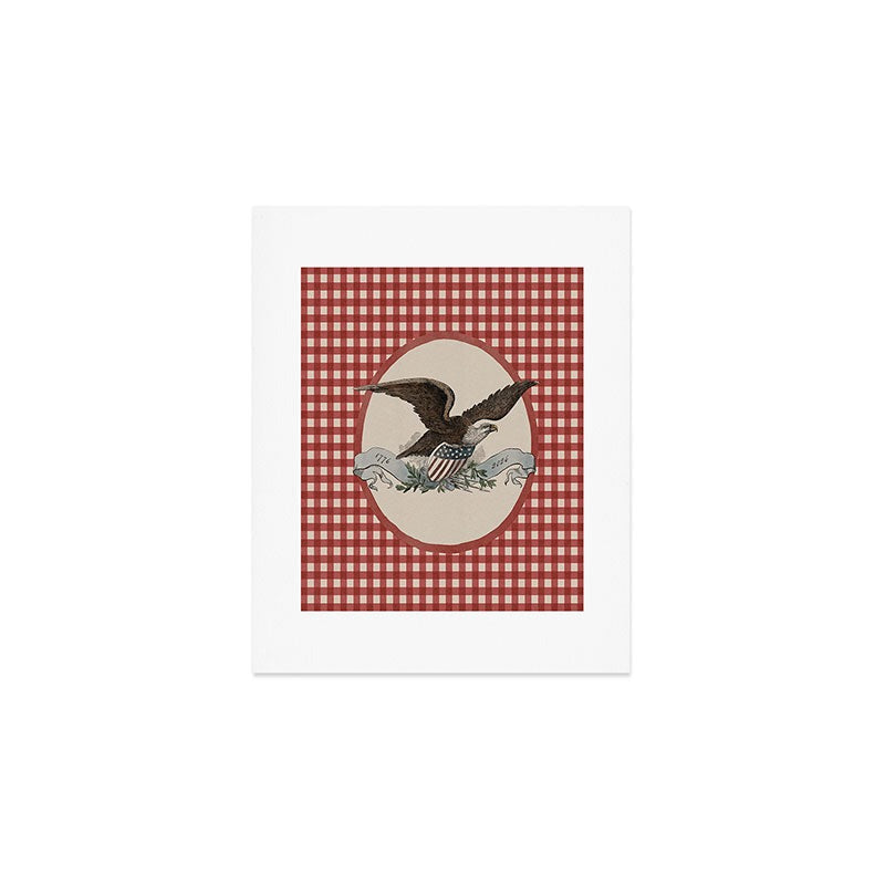 DENY Designs Gingham Eagle Art Print