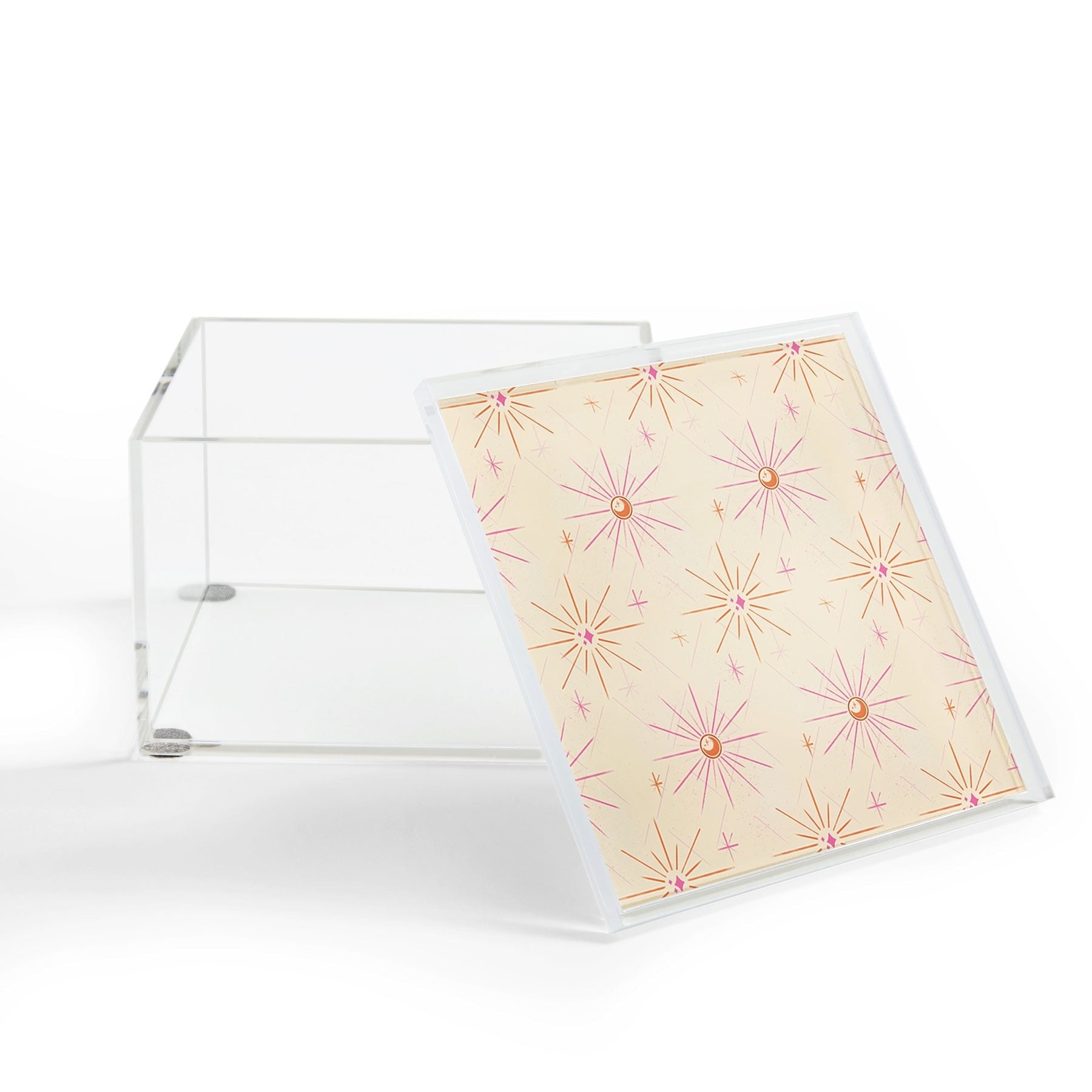 Little Om Pattern Little Moon cream Acrylic Box