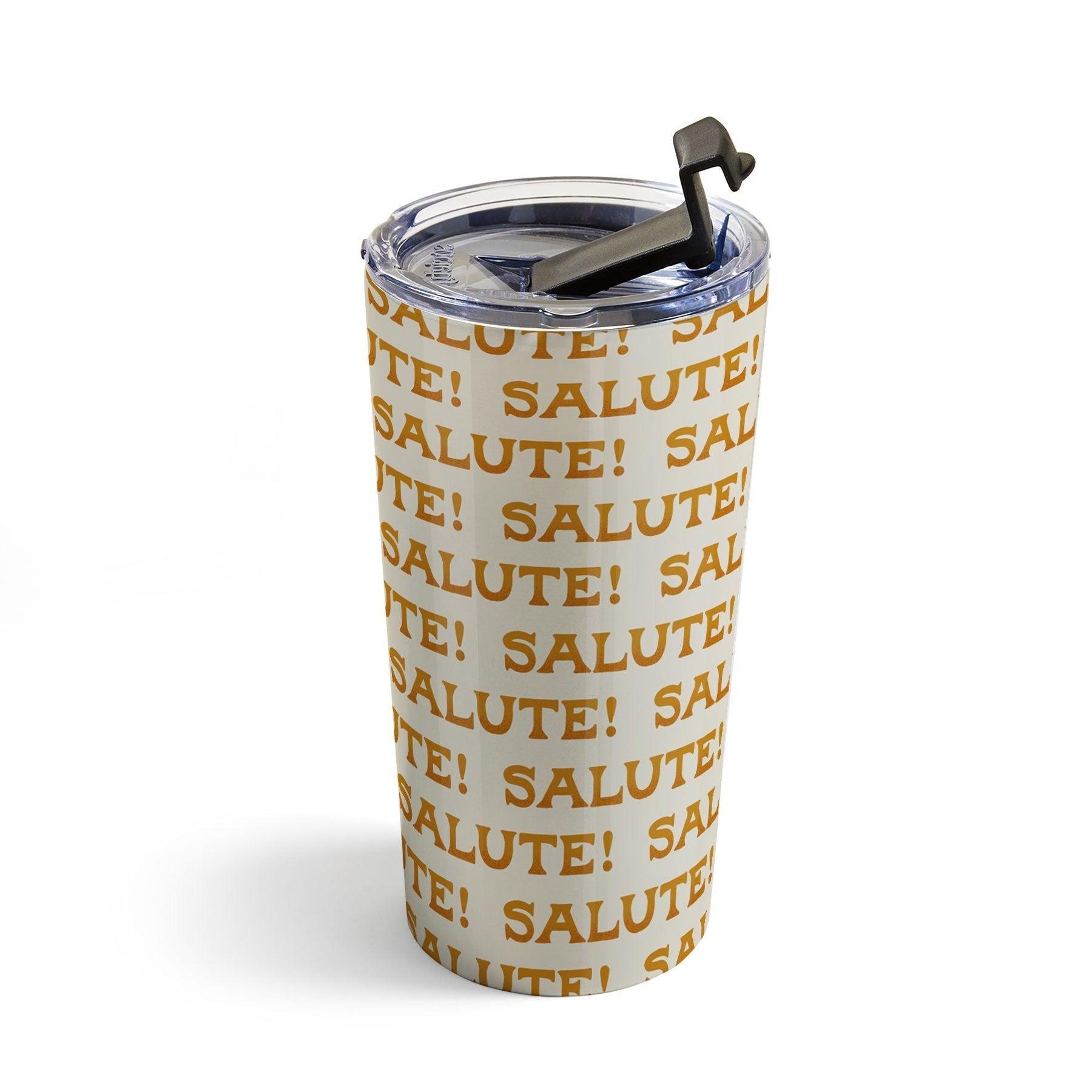 Jessica Molina Salute Gold Pattern on Cream Travel Mug