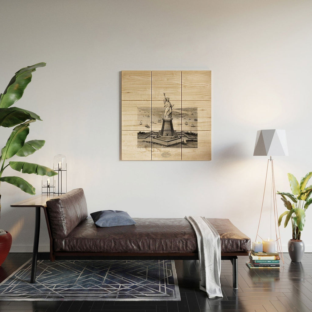 DENY Designs Vintage Lady Liberty Wood Wall Mural