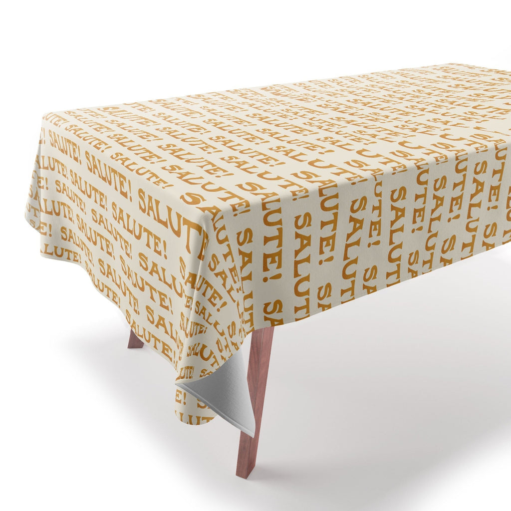 Jessica Molina Salute Gold Pattern on Cream Tablecloth