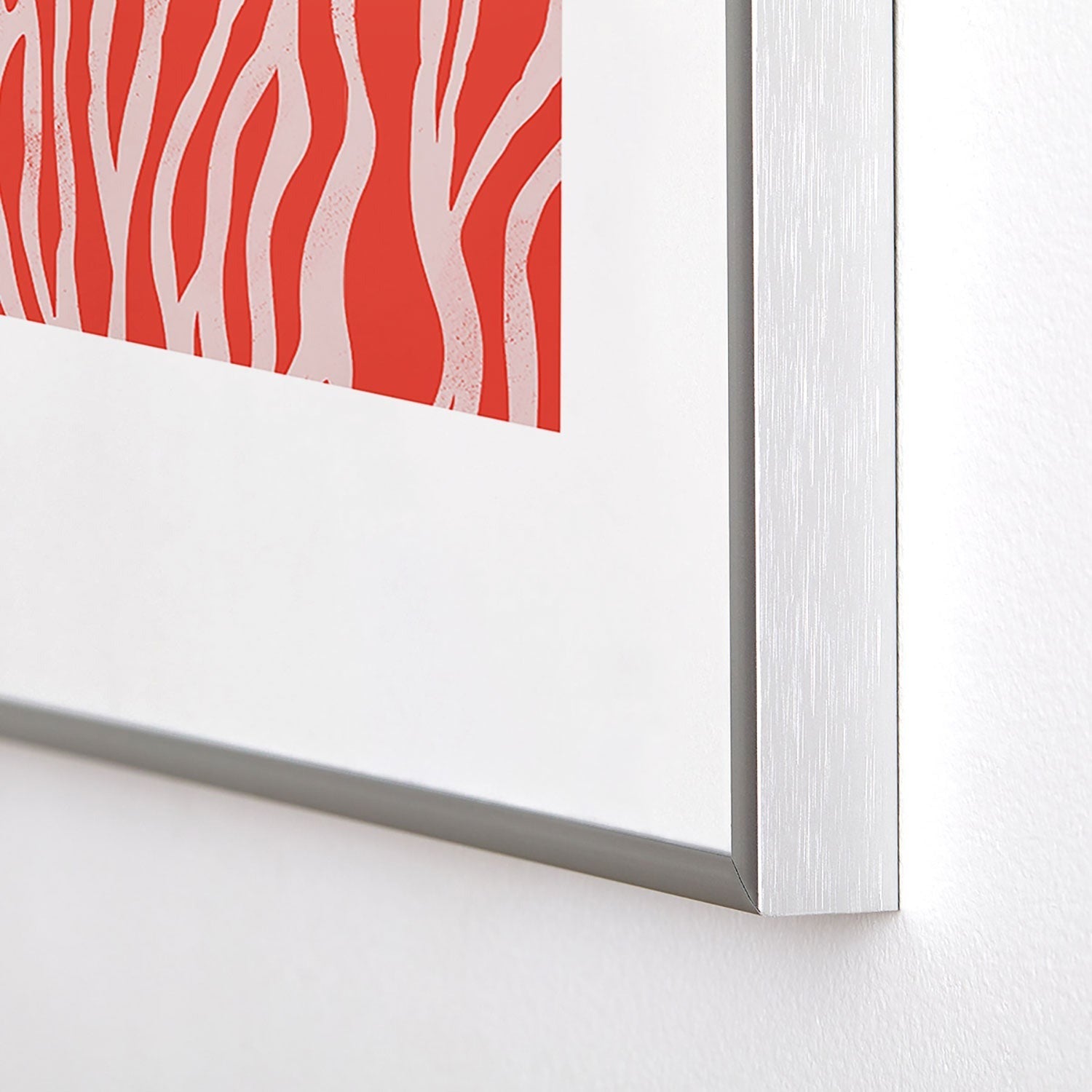 Avenie BR Red Zebra Stripe Metal Framed Art Print