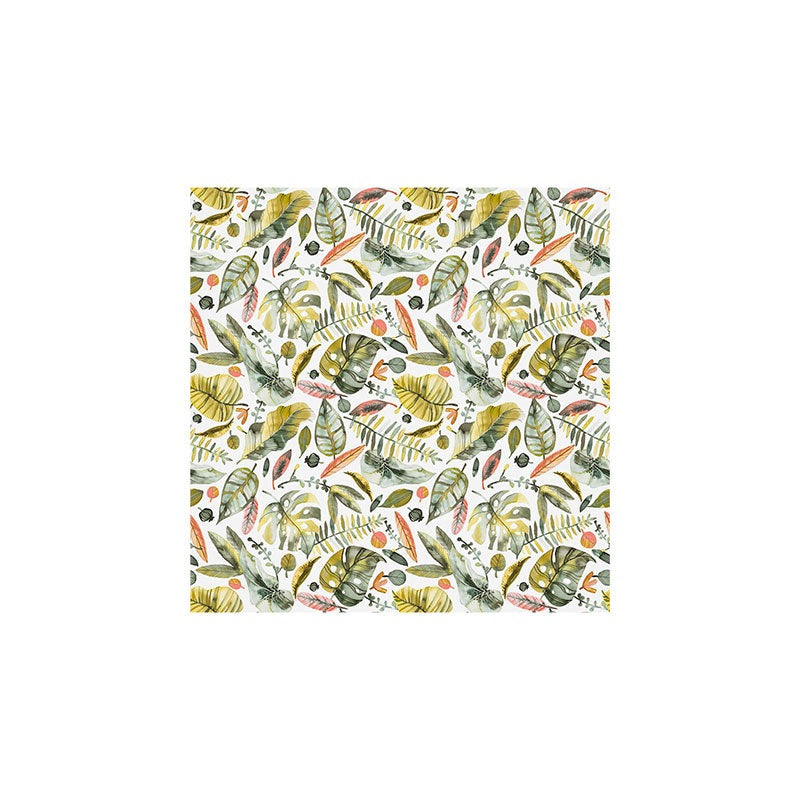 Ninola Design Botanic Retreat Tropical Jungle Leaves Botanical Green Orange Art Print