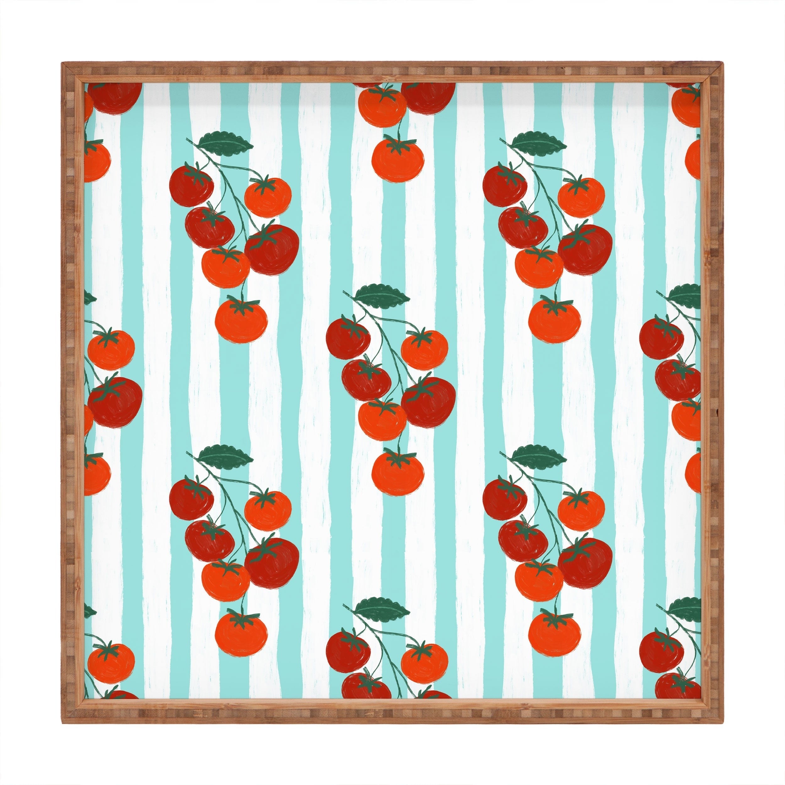 Design by Spark Zesty Tomatoes and Stripes Square Tray