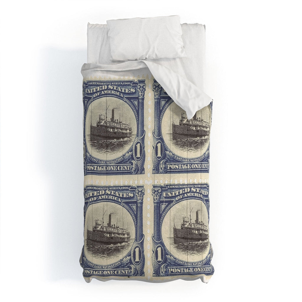 DENY Designs 1901 1c Fast Lake Navigation Stamps Comforter