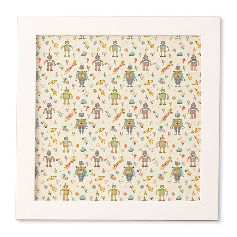Lathe & Quill Vintage Inspired Robots Framed Wall Art