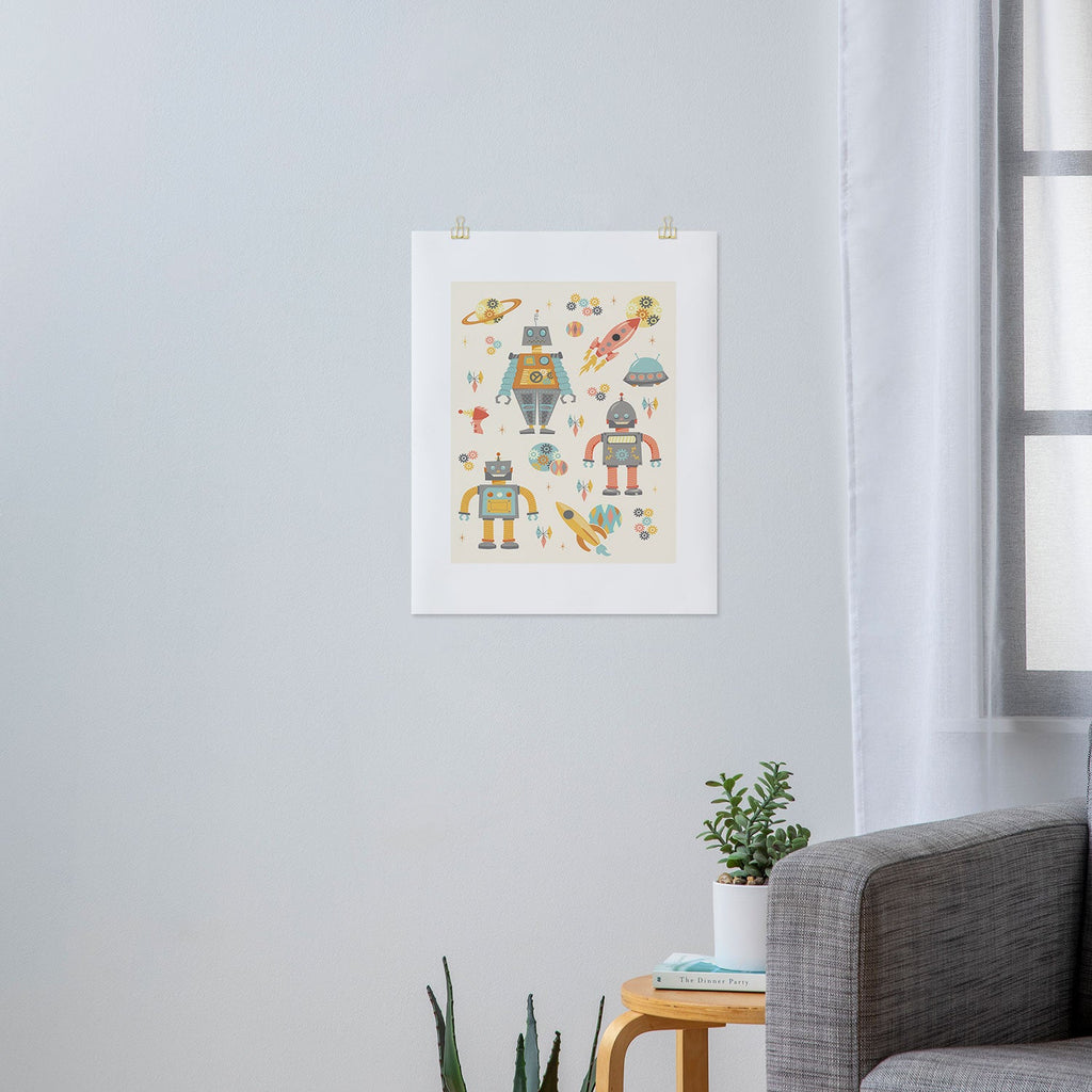 Lathe & Quill Vintage Inspired Robots Art Print