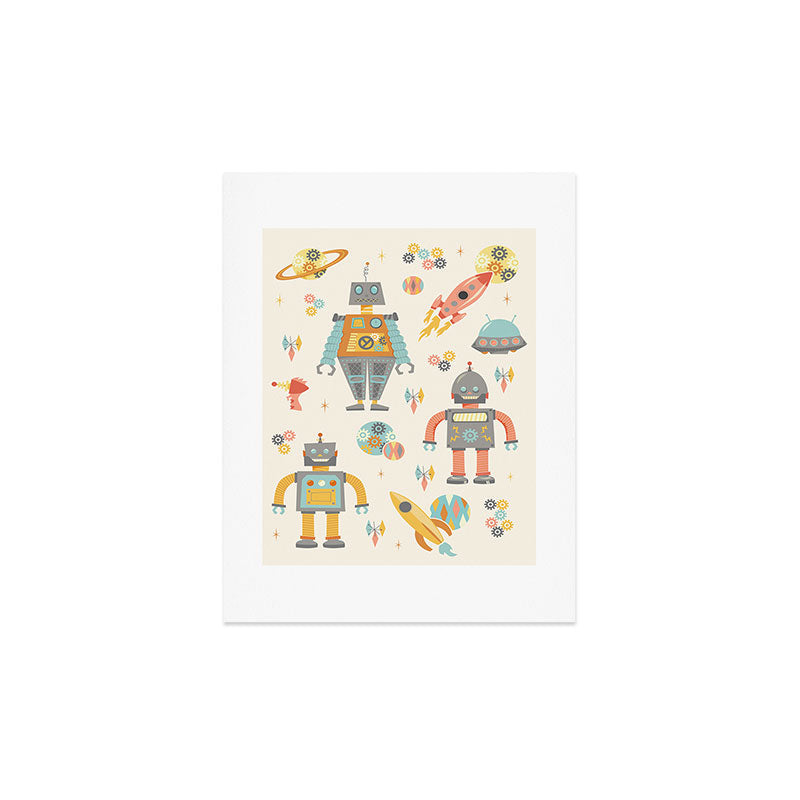 Lathe & Quill Vintage Inspired Robots Art Print