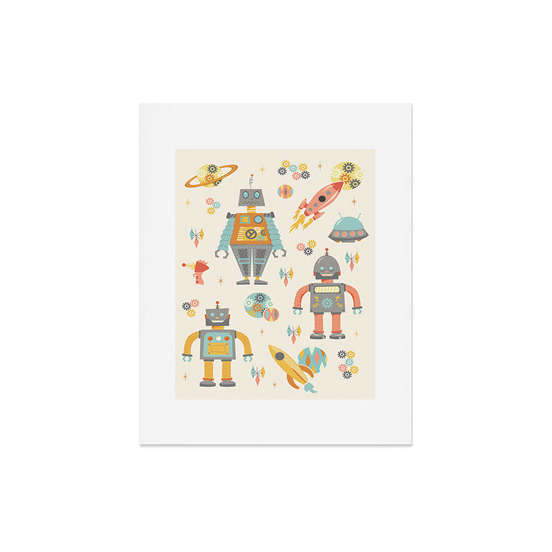 Lathe & Quill Vintage Inspired Robots Art Print