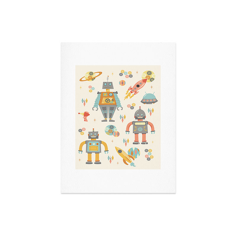 Lathe & Quill Vintage Inspired Robots Art Print