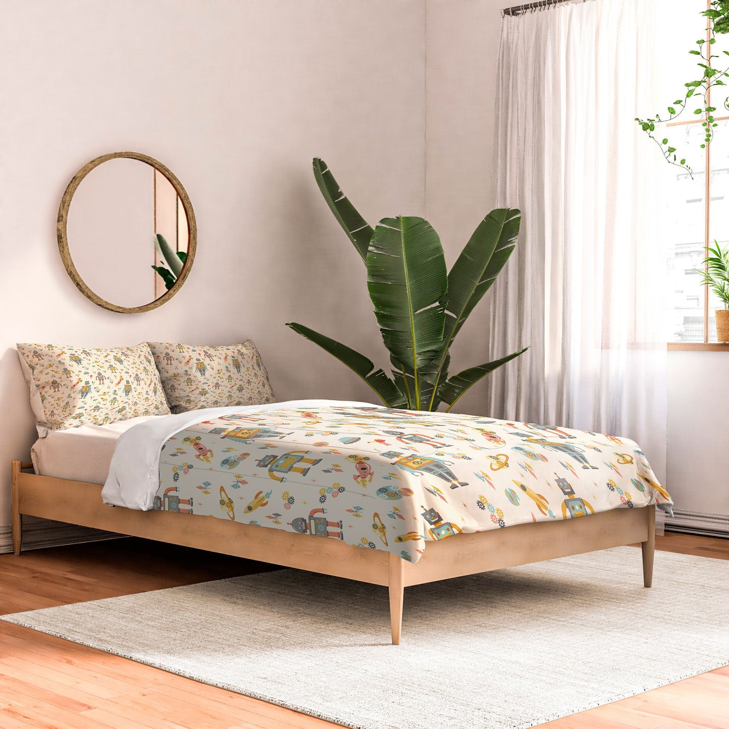 Lathe & Quill Vintage Inspired Robots Comforter