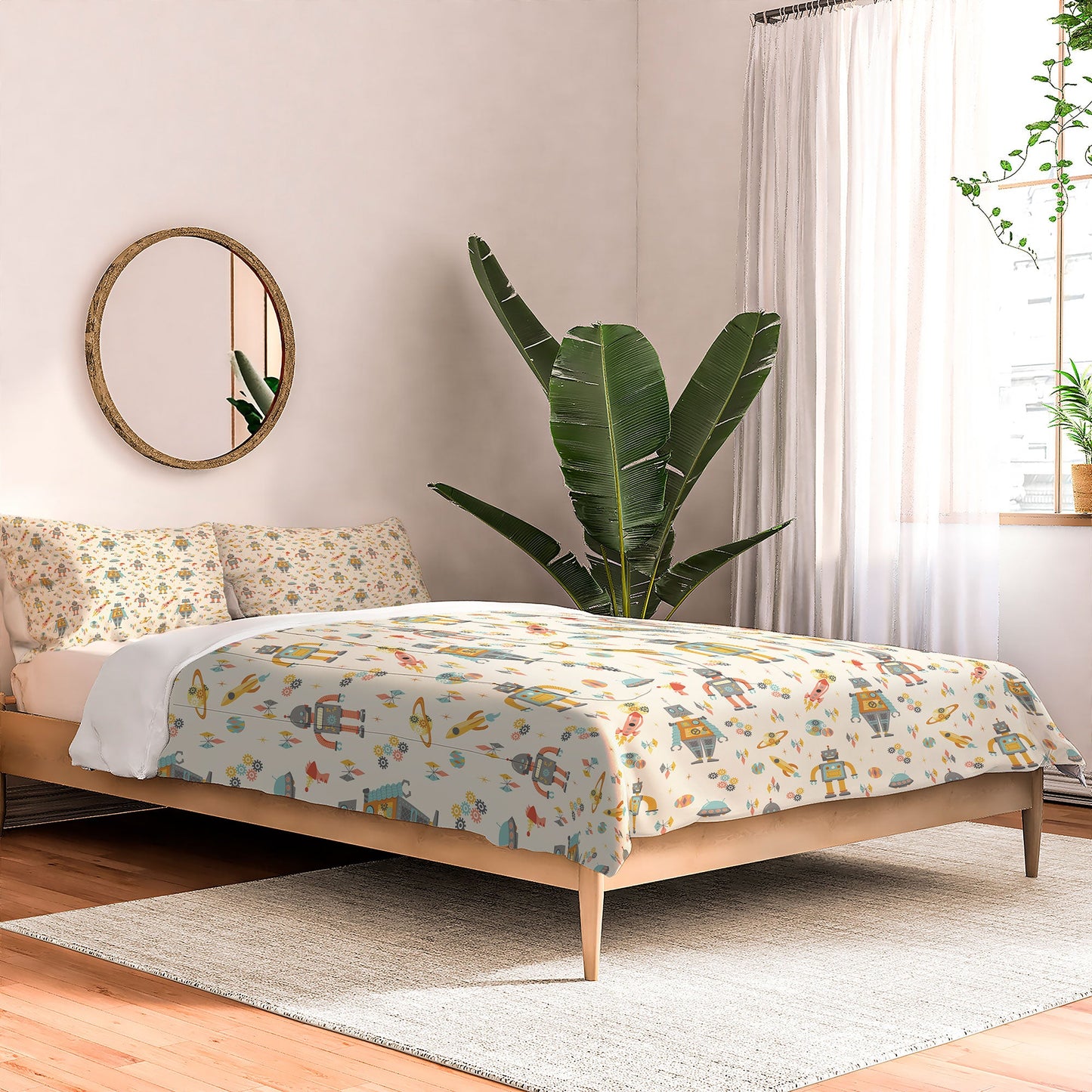 Lathe & Quill Vintage Inspired Robots Comforter
