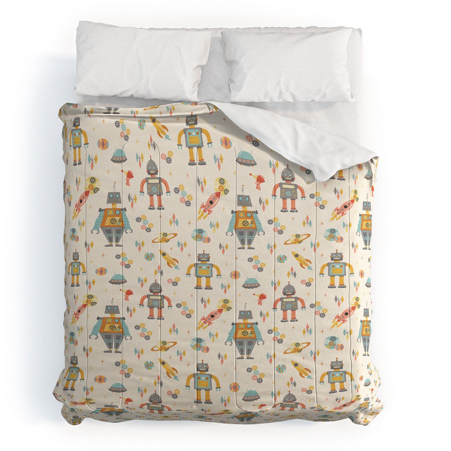 Lathe & Quill Vintage Inspired Robots Comforter