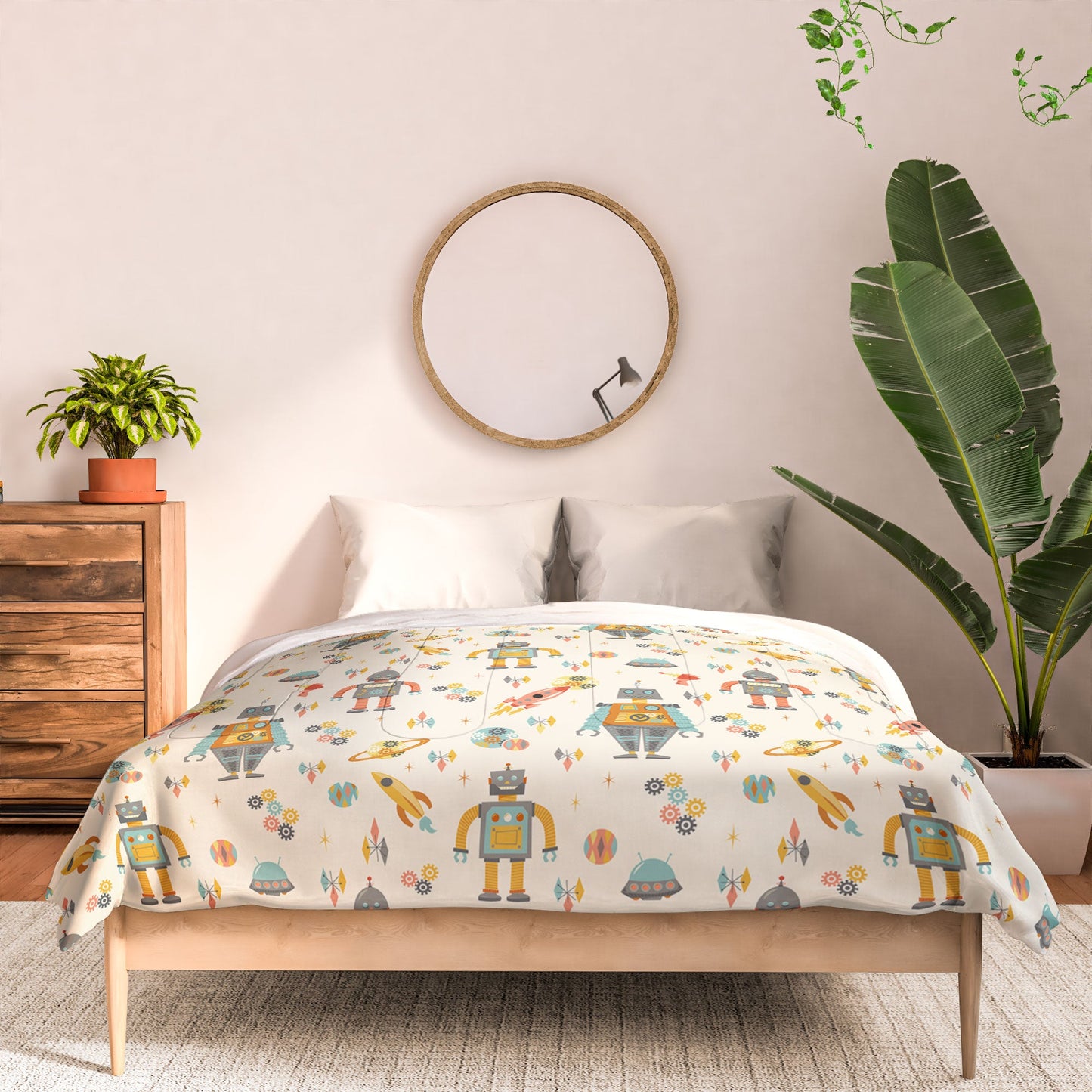 Lathe & Quill Vintage Inspired Robots Comforter