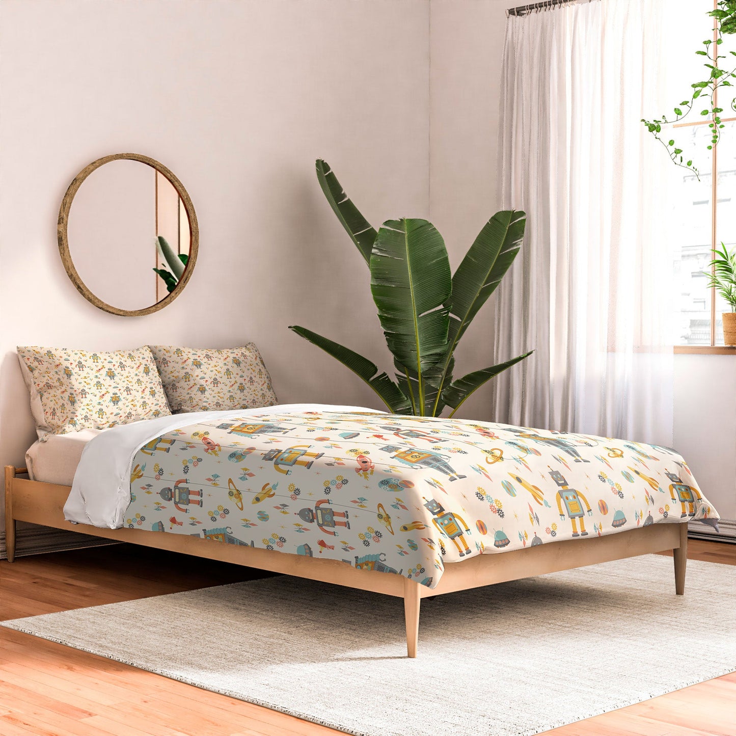 Lathe & Quill Vintage Inspired Robots Comforter