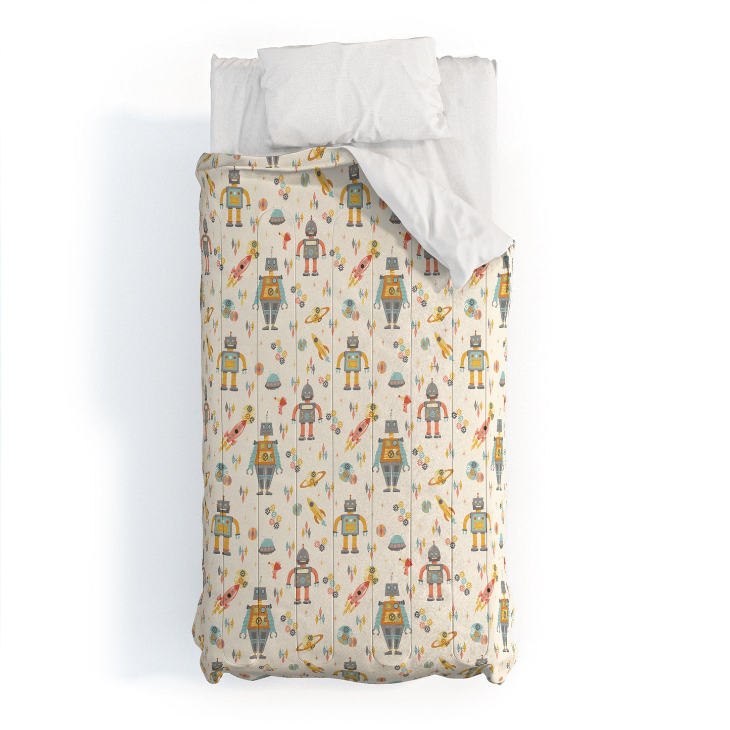 Lathe & Quill Vintage Inspired Robots Comforter