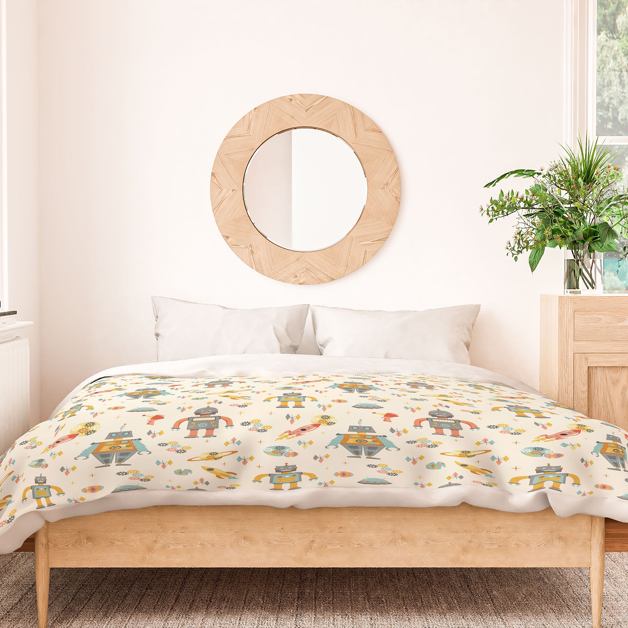 Lathe & Quill Vintage Inspired Robots Duvet Cover