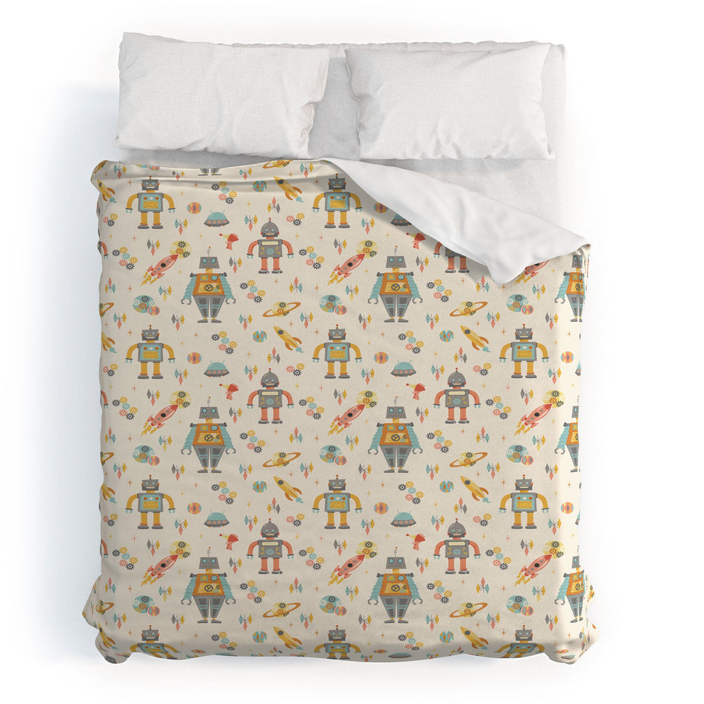 Lathe & Quill Vintage Inspired Robots Duvet Cover