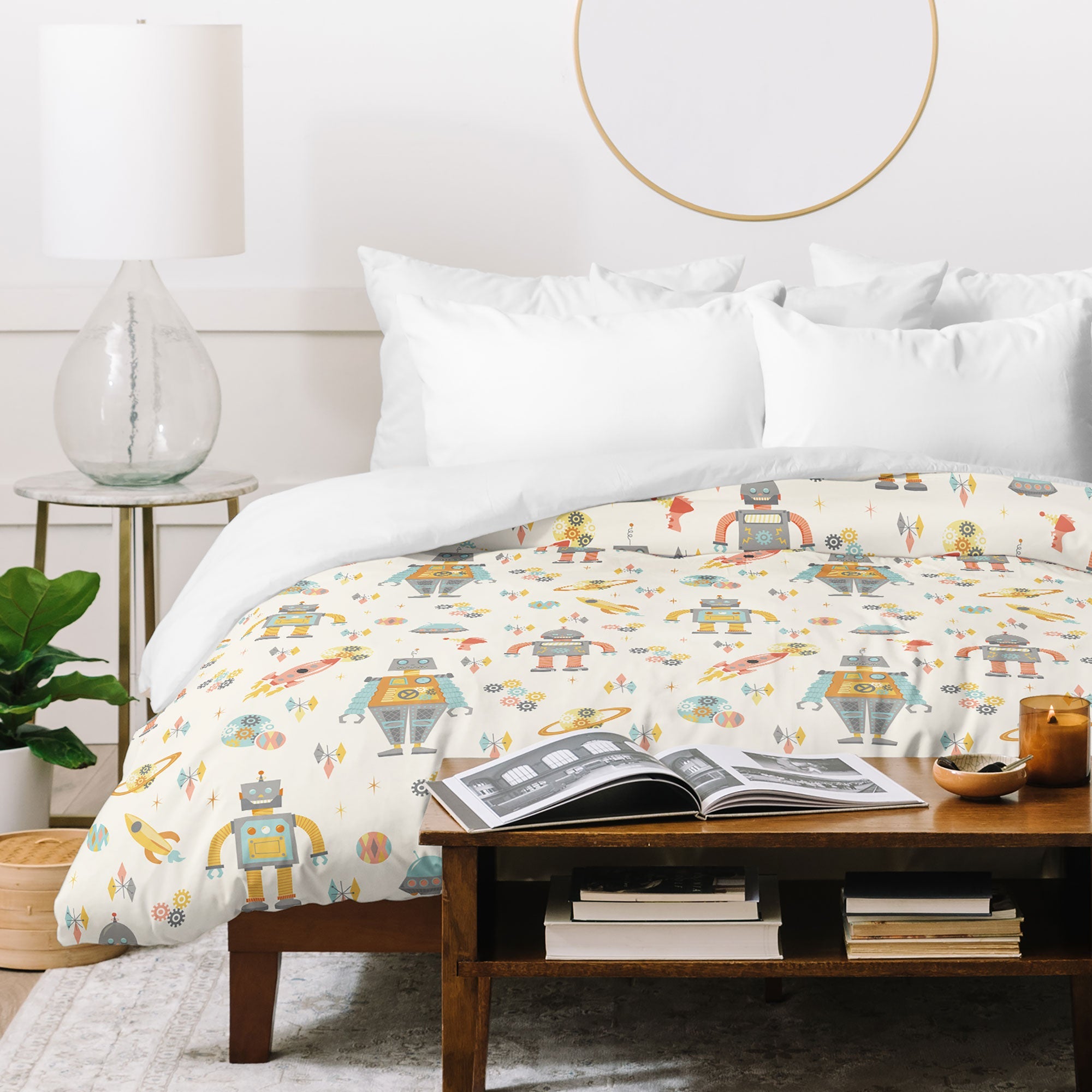 Lathe & Quill Vintage Inspired Robots Duvet Cover