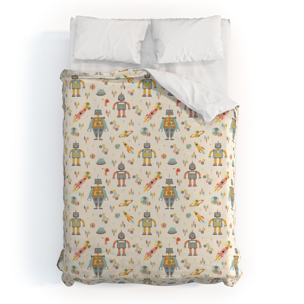 Lathe & Quill Vintage Inspired Robots Duvet Cover