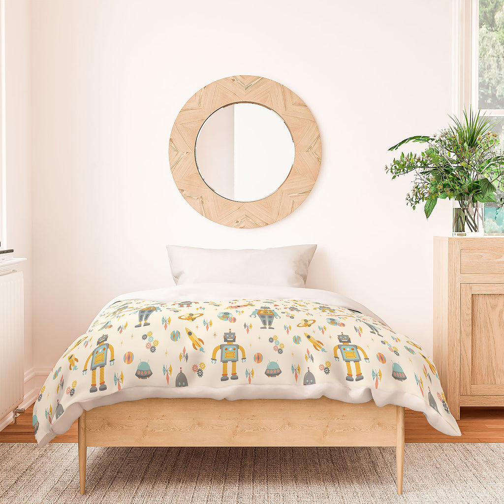 Lathe & Quill Vintage Inspired Robots Duvet Cover