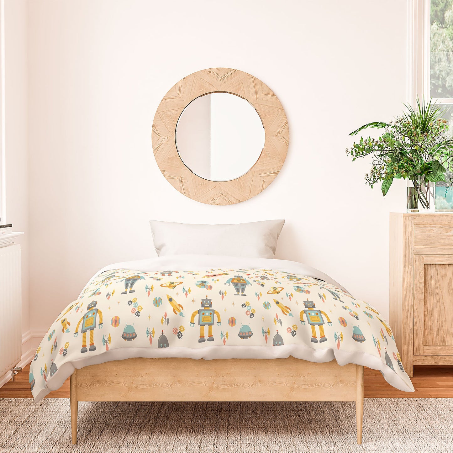 Lathe & Quill Vintage Inspired Robots Duvet Cover