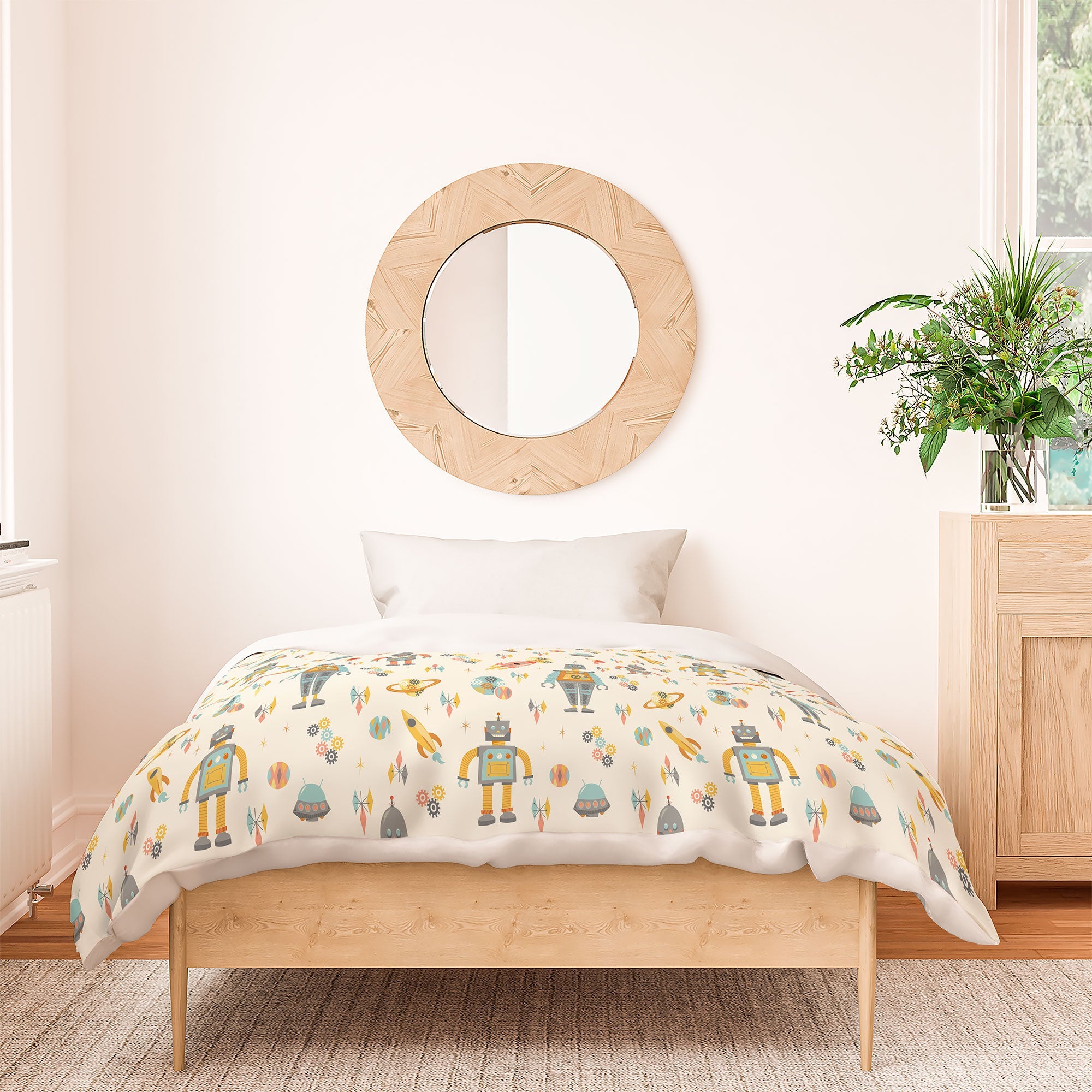 Lathe & Quill Vintage Inspired Robots Duvet Cover