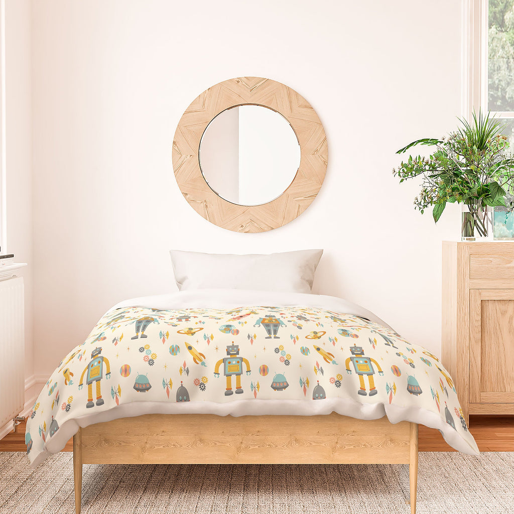 Lathe & Quill Vintage Inspired Robots Duvet Cover