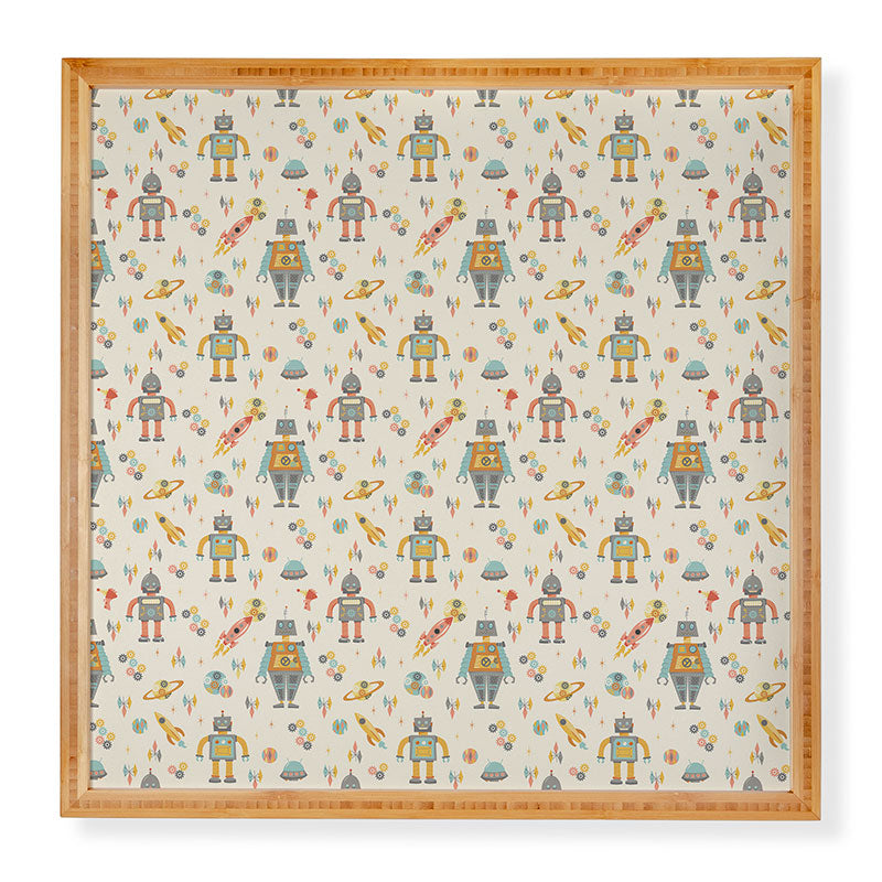 Lathe & Quill Vintage Inspired Robots Framed Wall Art