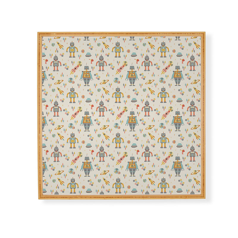 Lathe & Quill Vintage Inspired Robots Framed Wall Art