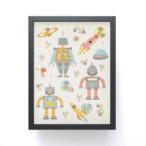 Lathe & Quill Vintage Inspired Robots Framed Mini Art Print