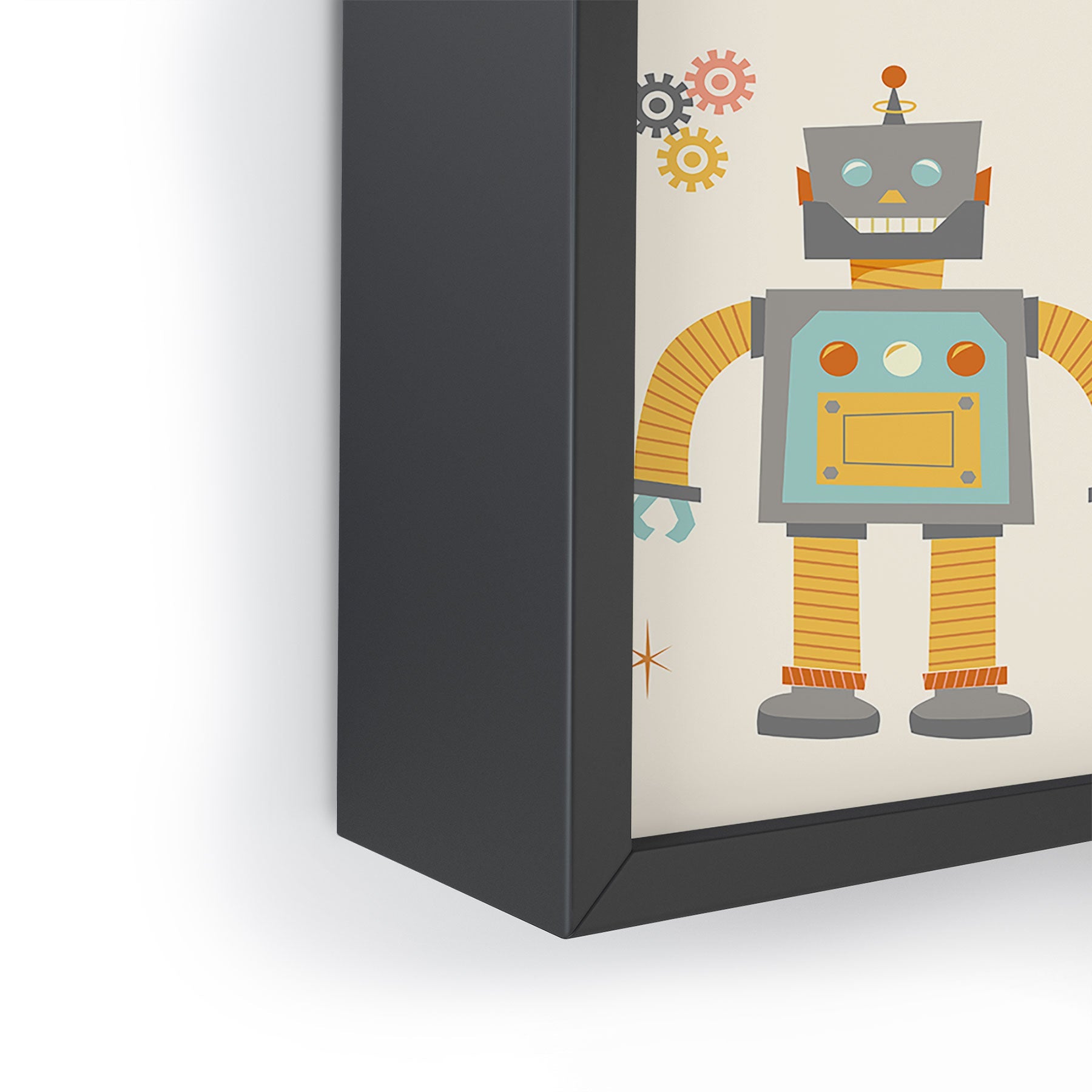 Lathe & Quill Vintage Inspired Robots Framed Mini Art Print