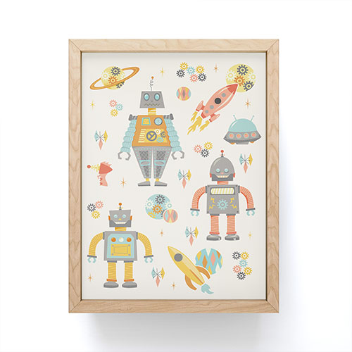 Lathe & Quill Vintage Inspired Robots Framed Mini Art Print