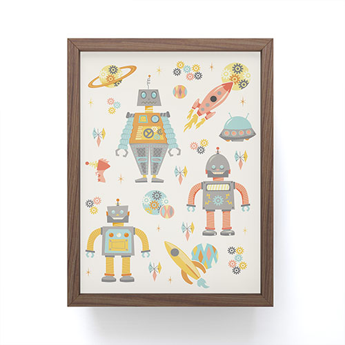 Lathe & Quill Vintage Inspired Robots Framed Mini Art Print