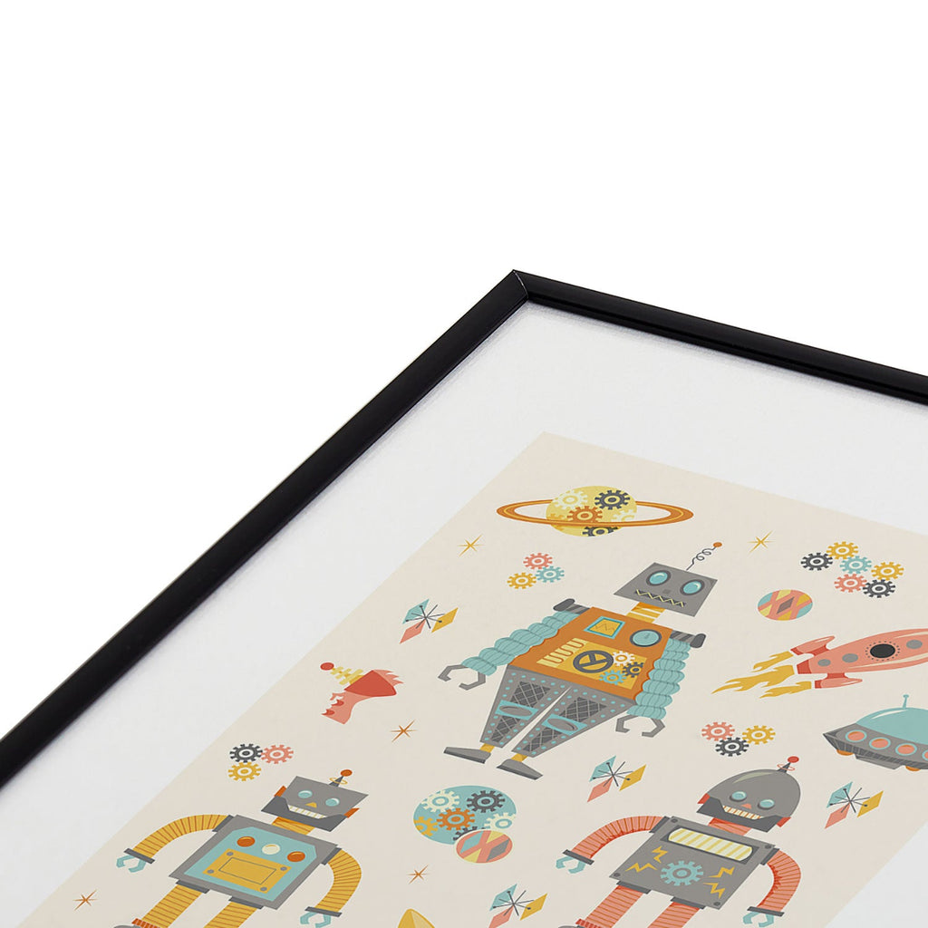 Lathe & Quill Vintage Inspired Robots Metal Framed Art Print