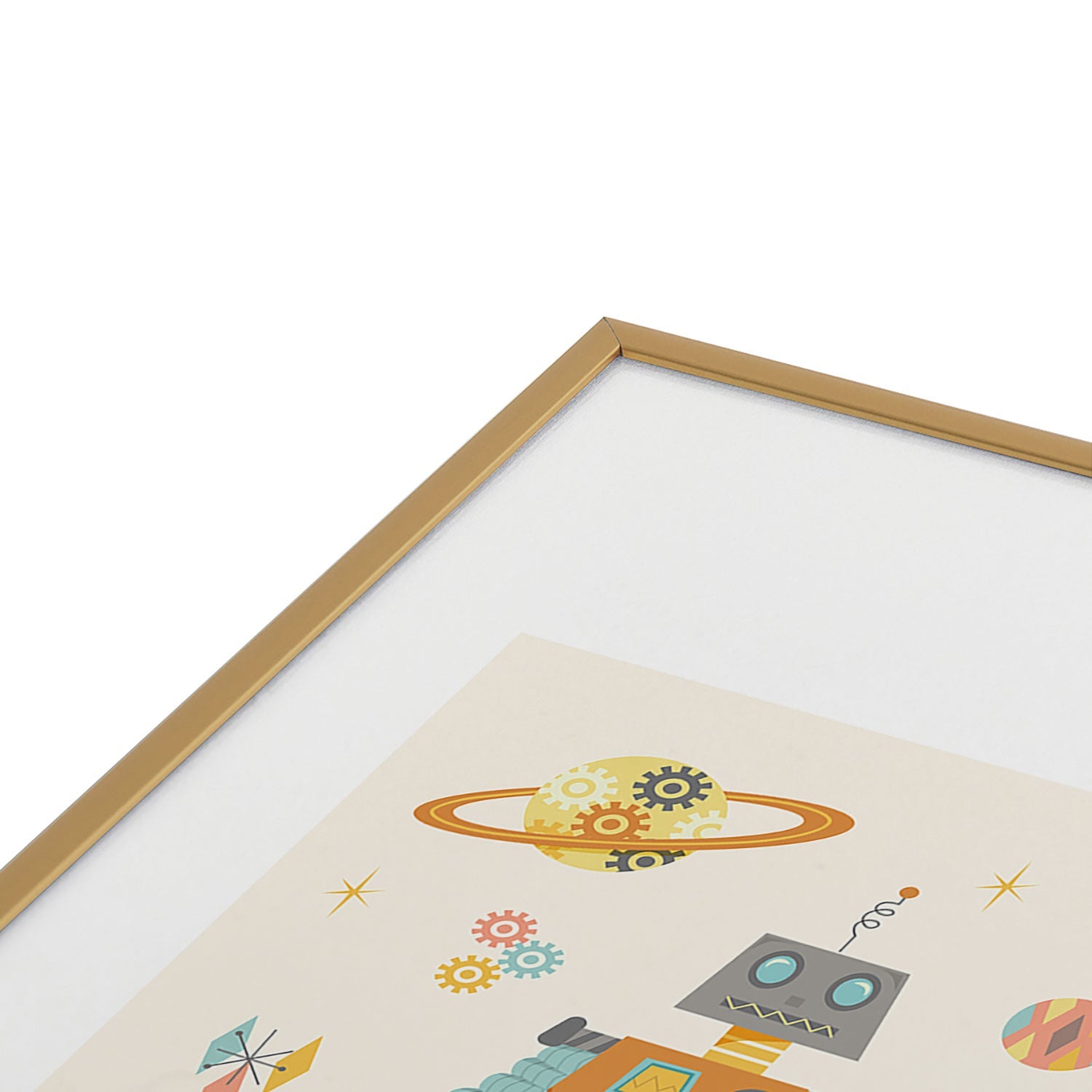 Lathe & Quill Vintage Inspired Robots Metal Framed Art Print