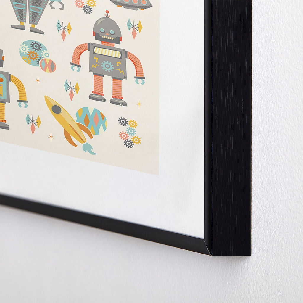 Lathe & Quill Vintage Inspired Robots Metal Framed Art Print